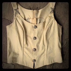 Beautiful Pale Yellow Corset Top w/ Matching Skirt